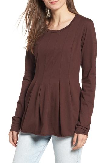 Women's Stateside Peplum Top - Burgundy