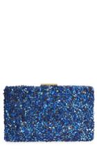 Natasha Couture Chips Embellished Box Clutch - Blue