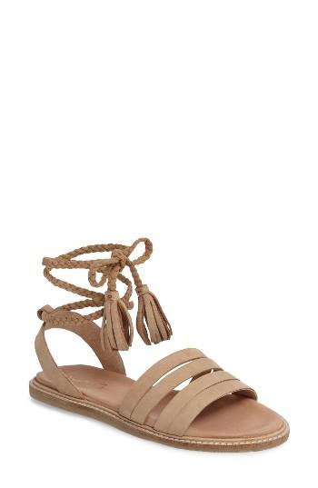 Women's Seychelles Botanical Tassel Wraparound Sandal M - Beige