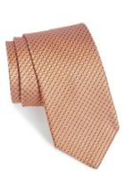 Men's John W. Nordstrom 'raine Mini' Geo Print Silk Tie, Size - Orange