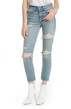 Women's Grlfrnd Karolina Ripped Rigid High Waist Skinny Jeans - Blue