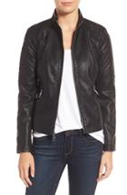 Women's Guess Faux Leather Jacket - Black