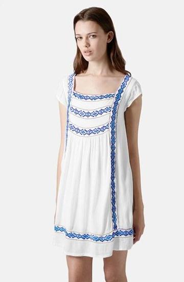 Topshop Embroidered Smock