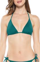 Women's Becca Color Code Triangle Bikini Top, Size D - Green