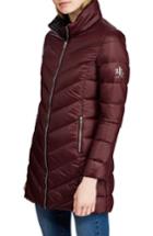 Women's Lauren Ralph Lauren Long Quilted Packable Coat - Burgundy