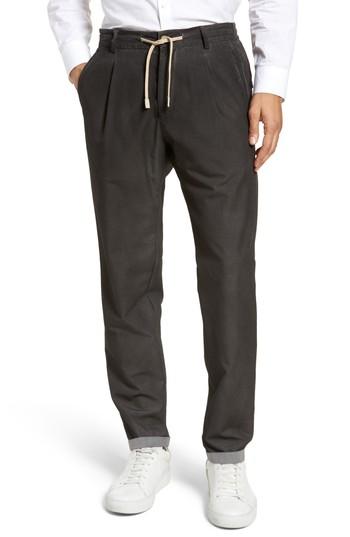 Men's Eleventy Spray Painted Wool Blend Jogger Pants - Grey