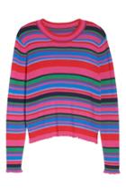 Women's Bp. Ribbed Lettuce Edge Stripe Sweater - Pink