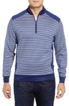 Men's Bugatchi Fit Stripe Quarter Zip Pullover