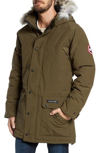 Men's Canada Goose Emory Genuine Coyote Fur Trim Parka, Size - Green