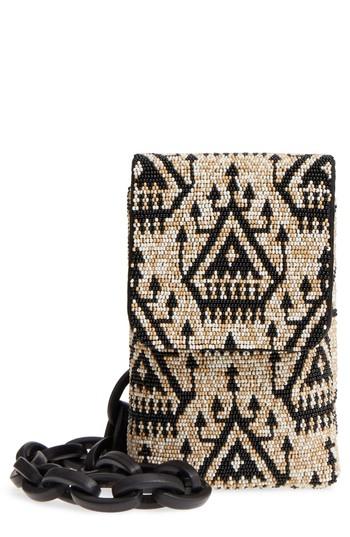 Tory Burch Beaded Phone Crossbody Bag - White