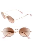 Women's Ray-ban Elite 52mm Gradient Oval Sunglasses - Gold/ Pink/ Brown Gradient