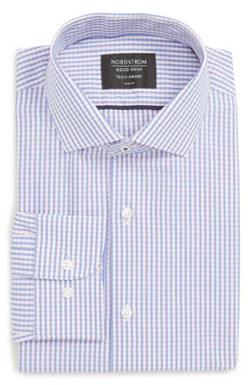 Men's Nordstrom Men's Shop Tech-smart Trimfit Microcheck Stretch Dress Shirt .5 - 32/33 - Pink