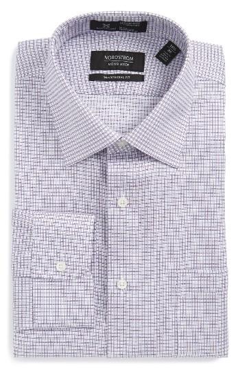 Men's Nordstrom Men's Shop Smartcare(tm) Traditional Fit Check Dress Shirt 35 - Purple