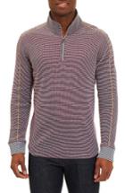 Men's Robert Graham Poole Regular Fit Quarter Zip Pullover, Size - Blue