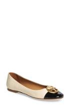 Women's Tory Burch Chelsea Cap Toe Ballet Flat .5 M - Beige