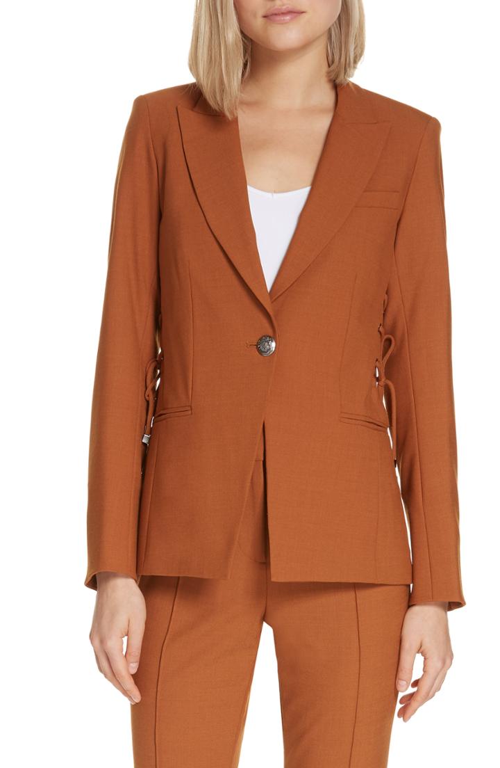 Women's Veronica Beard Taye Lace-up Dickey Jacket