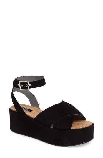 Women's Topshop Whisper Platform Sandal .5us / 36eu - Black