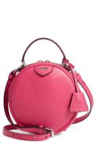Moschino Calfskin Leather Crossbody Circle Bag - Pink