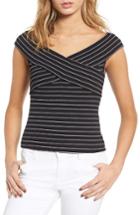 Women's Cupcakes And Cashmere Lori Stripe Top, Size - Black