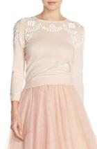 Women's Jenny Yoo 'millie' Beaded Cotton Blend Sweater