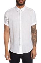 Men's Theory Clark Trim Fit Linen Sport Shirt - White