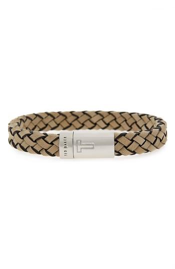 Men's Ted Baker London Runfast Woven Leather Bracelet