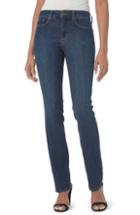 Petite Women's Nydj Marilyn High Waist Stretch Straight Leg Jeans P - Blue