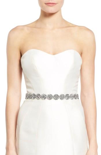 Women's Nina 'rayleen' Crystal Sash, Size - Ivory Satin