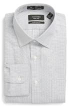 Men's Nordstrom Men's Shop Smartcare(tm) Traditional Fit Stripe Dress Shirt .5 32 - Grey