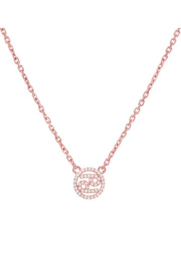 Women's Mini Mini Jewels Halo Zodiac Sign Diamond Pendant Necklace
