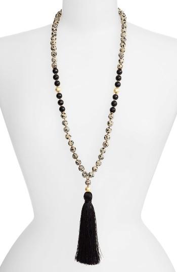Women's Love's Affect Elle Semiprecious Stone Tassel Necklace
