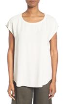 Women's Eileen Fisher Silk Crepe Georgette Top - White