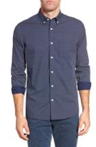 Men's Nordstrom Men's Shop Slim Fit Non-iron Print Sport Shirt, Size - Blue