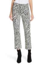 Women's Frame Le High Straight Zebra Crop Jeans - Black