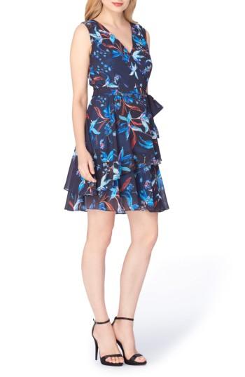 Women's Tahari Chiffon Faux Wrap Dress