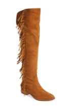 Women's Frye 'ray' Fringe Over The Knee Boot M - Brown