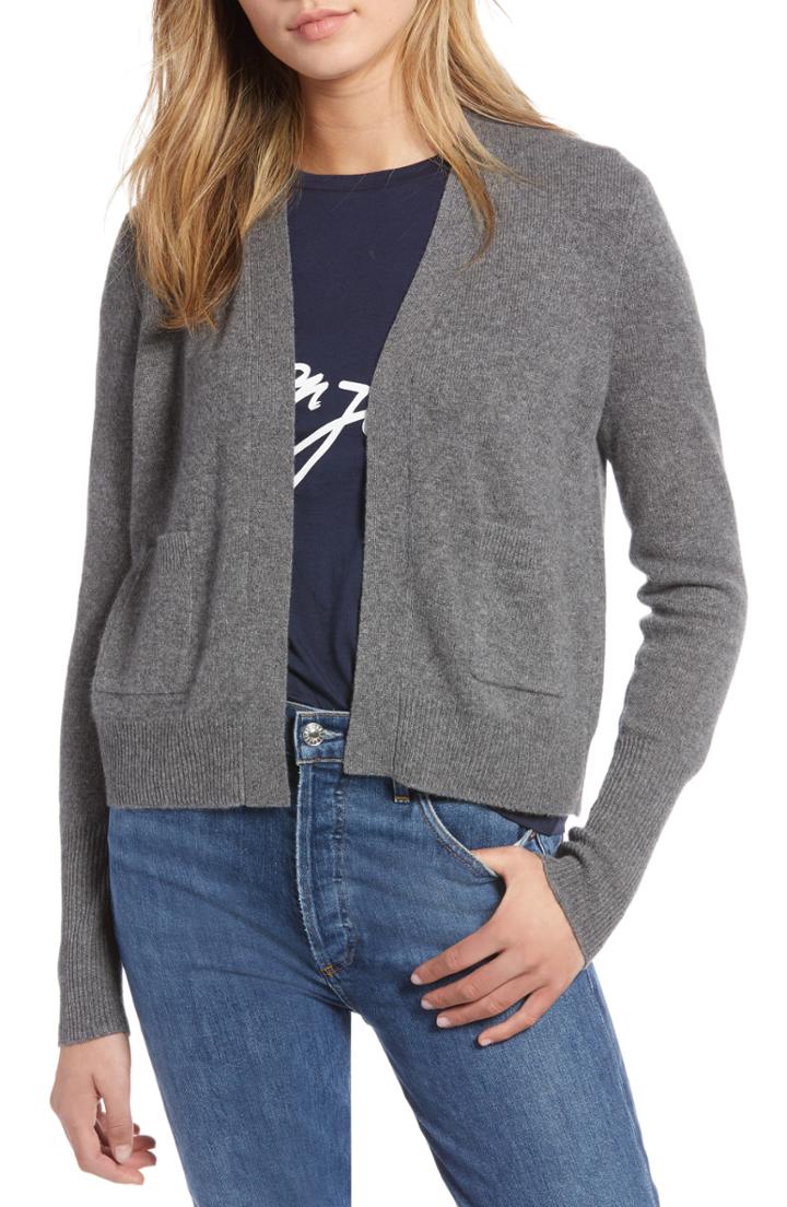 Women's 1901 Cashmere Cardigan, Size - Grey