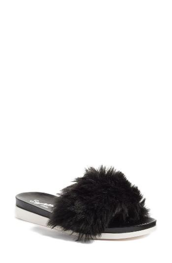 Women's Seychelles Beyond Reason Faux Fur Slide Sandal M - Black