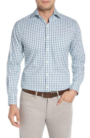 Men's Peter Millar Crown Comfort Check Sport Shirt - Blue