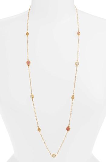 Women's Anna Beck Guava Quartz & Moonstone Station Necklace