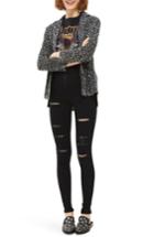 Women's Topshop Joni Super Rip Skinny Jeans X 36 - Black