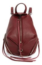 Rebecca Minkoff Mini Julian Pebbled Leather Convertible Backpack - Red