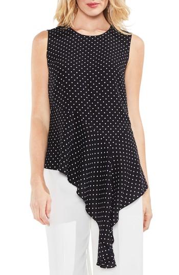 Women's Vince Camuto Poetic Dots Drape Hem Blouse - Black