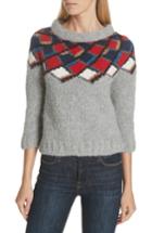 Women's Smythe Argyle Alpaca Blend Sweater - Grey
