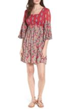 Women's Raga Alice Bell Sleeve Babydoll Dress - Red