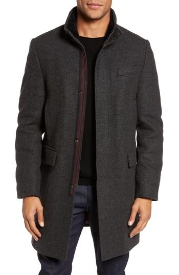 Men's Ted Baker London Gino Wool Blend Overcoat (m) - Grey