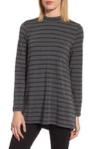 Women's Eileen Fisher Stripe Stretch Tencel Tunic - Grey
