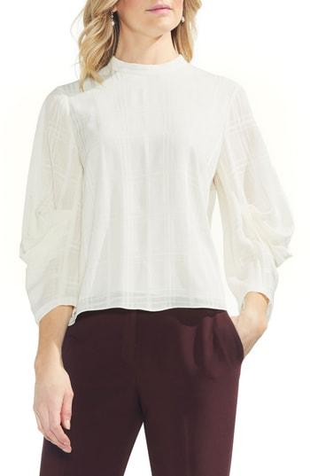Women's Vince Camuto Plaid Jacquard Top, Size - White