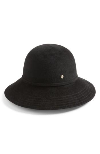 Women's Helen Kaminski Rollable Genuine Rabbit Fur Cloche - Black