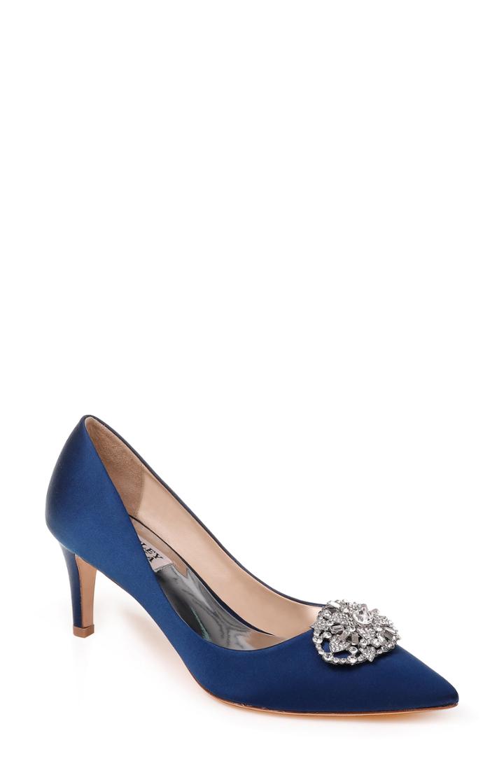 Women's Badgley Mischka Sunshine Embellished Pump M - Blue